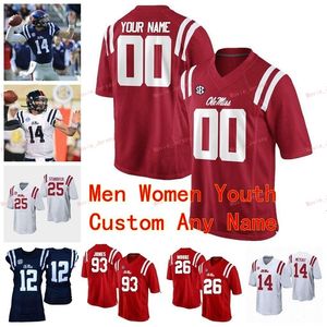 Nik1 sömnad anpassad 12 donte moncrief 14 dk metcalf mike wallace 17 evan engram 18 achie manning ole fröken rebeller college män kvinnor ungdom Jersey