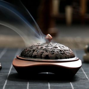 Fragrance Lamps Imitation Copper Incense Cone Burner Alloy Xiang Holder With Lid Chinese Style Ornament For Home Office HANW88Fragrance FFra