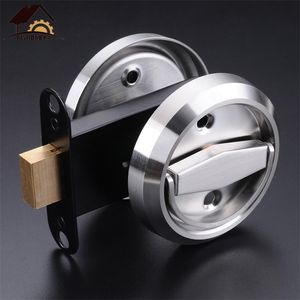 Myhomera Double-sided Door Lock Stainless Steel 304 Recessed Invisible Handle Home Safety Hidden Door Pulls Fire Proof Locks Set 220722