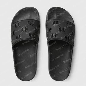 2024 rubber slide sandal flip flops sandals slatform slipper waterfront double letters womens men shoes 36-45 with box cards and dust bag 573922 #GRU-01