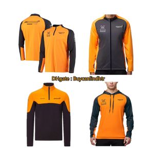 2021 F1 Racing Team Jackets Windproof Hoodie Motorsport Gp Full Zip Fleece McLaren Jacket Orange Clothing High Quality Motorcycle Hoodies