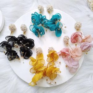 Dangle & Chandelier Ztech Women Lace Earrings Hanging Large Long Drop With Imitation Pearl Eaings Fashion Summer Statement JewelryDangle