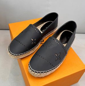 Classic Soft grain calf leather Slippers Hemp rope braided sole and rubber outsole fisherman canvas Sandals