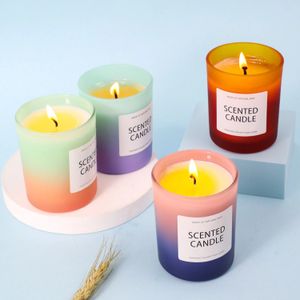 Soy Wax Scented Candle Gradient Glass Smokeless Scenteds Decorative Photo Candle Cup Jar Inventory Wholesale