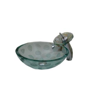 Ciotovala per lavabo per lavello in vetro temperato per bagno Basino di lavaggio rotondo Basino a velo Shampoo Boike Boiice HX019