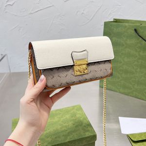GGlies Chain Padlock Crossbody Bag Long Wallets Women Handbags Purse Canvas Interior Zip Pocket Fashion Letters Gold Hardware Classic Flap Shoulder Bags