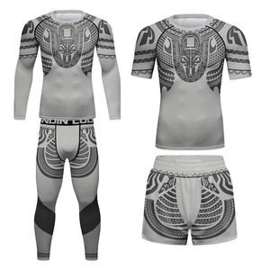 Herren-Trainingsanzüge Cody Lundin 2022 Mode Rushguard Herren Sport T-Shirt MMA Kleidung Rash Guard Shorts Jogging Boxe Trainingsanzug 4-teiligHerren