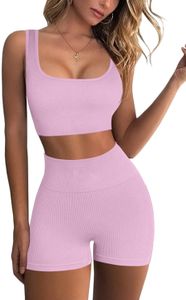 Wholesale high waisted dress shorts resale online - workout Sets for Women shorts dresses new Seamless Ribbed Crop Tank High Waist Yoga Outfits Wi