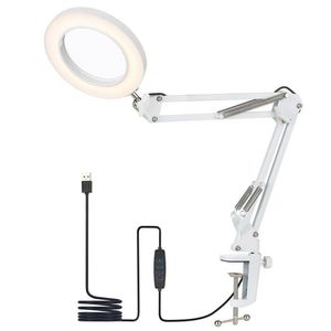 Bordslampor Tomshine Flexibel Clamp-On Lamp Swing Arm Dimble LEDS Desk Light 3 Färg 10 nivåer Läsning Arbeta LAMPTABLE