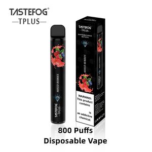 Fruktsmaker engångsvapspenna 800 puff 3 ml 550mAh Tastefog Bar Electronic Cigarette med högkvalitativt detaljhandelspaket TPD CE Display Box