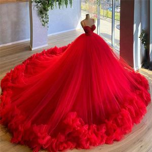 Red Carpet Party Dresses Long Beaded Customized Prom Dress Arabic Formal Quinceanera Dress Robes Evening Pageant Gowns Vestidos