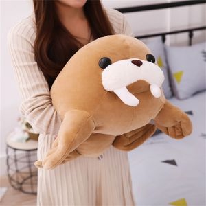 1 pz 45/55 cm Kawaii farcito animale marino morse peluche cuscino morbido fine peluche cuscini per ufficio pisolino decorazione della casa per bambini regalo 220402