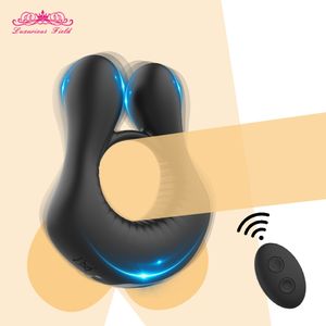 Ringos de pênis de conctrl remoto Men vibrador Men Sexy Toys Silicone Cock Vibrating Male Cockring para adultos 18