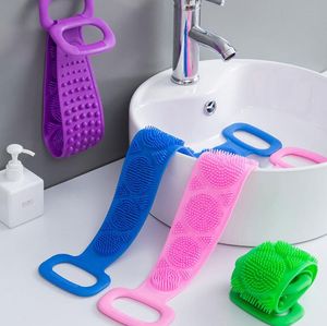 Home Magic Silicone Bath Brushes Towels Rubbing Back Mud Peeling Body Massage Shower Extended Scrubber Skin Clean SN6484