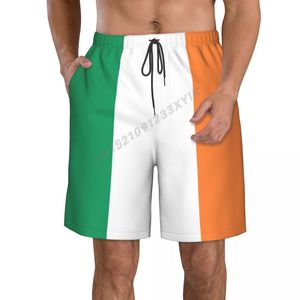 Men's Shorts Summer Men's Ireland Flag Beach Pants Surfing M-2XL Polyester Swimwear RunningMen's