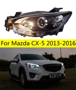 Bilar strålkastare för Mazda CX-5 CX5 2013-20 16 Strålkastare LED DRL Running Lights Bi-Xenon Beam Fog Lights Angel Eyes