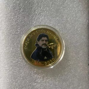 Gåvor Europa Fotboll King Maradona Guldpläterad Jämförande Coin Argentina Fotbollslag Souvenir.cx