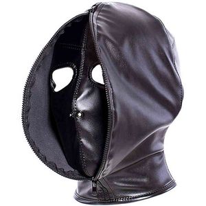 NXY SEX Vuxen Toy Leather Halloween Mask Fetish Rolig andningshuv Justerbara bärbara scentillbehör för unisex bondage 0507