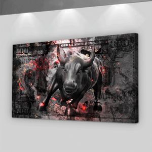 Duvar Art Wall Street Şarj Bull Tuval Resim İskandinav Poster ve Baskı Dekorasyon Resimleri Oturma Odası Salon Yok Çerçeve