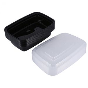 10Pcs 1000Ml Food Grade Pp Plastica Pasto Prep Contenitore Lunch Box Con Scomparti Microwavable Storage s Y200429