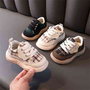 2022 New Autumn Children Canvas Shoes Gingham Toddler Boys Tennis Rubber sole nonslip bady girls Sneakers eu J220714
