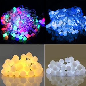 Strings LED BALL Lights ślub Ślub Światło Świąteczne Święta na zewnątrz wewnętrzne 3m 5m 10m bateria Garland Garland Garden Garden Deco Homeled