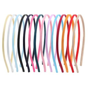 5 mm mehrfarbige niedliche Stirnbänder für Frauen und Mädchen, mit Satin umwickelt, Eisen-Haarreifen, DIY handgefertigte Haar-Accessoires, Kopfband, 0,22 x t, D3