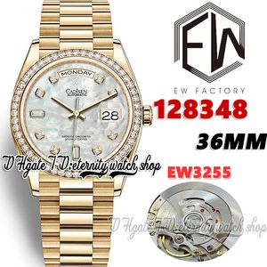 EWF V3 ew128348 ew3255 Automatic Mens Watch 36MM Diamonds Bezel MOP Diamonds Dial Gold 904L Jubileesteel Bracelet With Same Serial Warranty Card eternity Watches