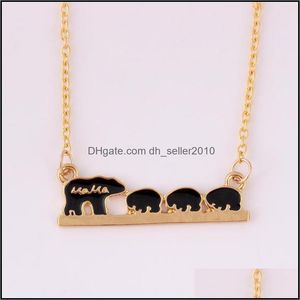 Charm Bracelets Mama Bear Tag Necklace Engraved Animal Fashion Mom And Children Jewelry Mother Kids Love Drop Delivery 20 Dhseller2010 Dhvbj