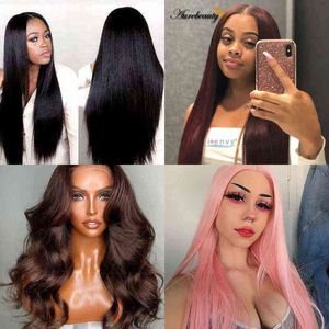 Natural Black Brown Honey Blonde Colored Synthetic Wig Long Bone Straight Cosplay Red 99j Burgundy Lolita Full Machine Made Wigs 220622
