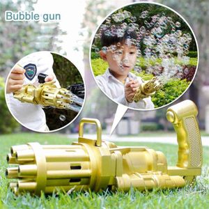 Gatling Bubble Machine Bubbler Maker Kids Outdoor Summer Cooling Fan Wedding Supplies Electric Automatic Bower Gun Party Favor278v