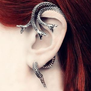 Clip-on & Screw Back Gothic Dark Demon Earbone Clip Fairy Earrings Women Cosplay Ears Hook Retro Punk Earring Left Right Hooks Fashion Jewel