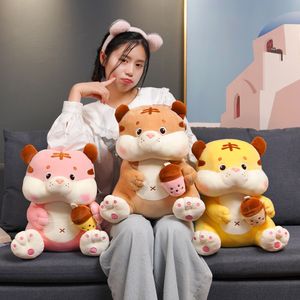 Milk tea tiger doll cute tiger plush toy silly little tigers pillow