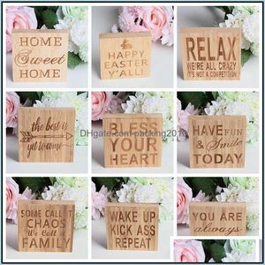 Other Home Decor Garden Wood Block Sign Plaque Decorative Word Plaques Wooden Ornament You Are Always Loved Sweet For 10X10 Cm Drop Delive