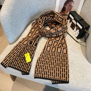 Modaya Mektup Eşarp Kahverengi Tasarımcı Kadın Klasik Örme Eşarplar Şal Lüks Tasarımcı Sıcak Kış Kahverengi Eşarplar Kadın Şalları