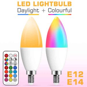 Wholesale e12 smart bulbs resale online - E14 LED Bulb E12 Smart Candle Light Bulb RGB Color Neon Sign Remote control Dimmable Tape Lamp V Indoor Lighting For Home Y220518