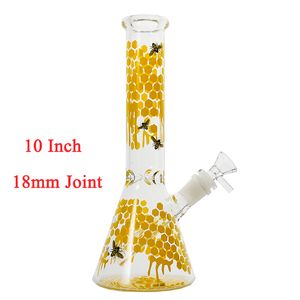 Heady New Bee Style Water Bong Beecomb Narghilè 18mm Giunto femmina Tubo dritto Tubi da fumo Oil Dab Rigs con ciotola e downstem diffuso