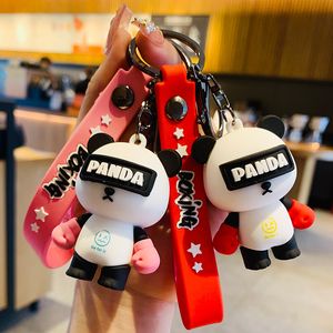 2022 Popular Fashion llaveros Silicone Key Ring Chain Shellhard Cute Cartoon Panda Bag Pendant Keychain Keyring