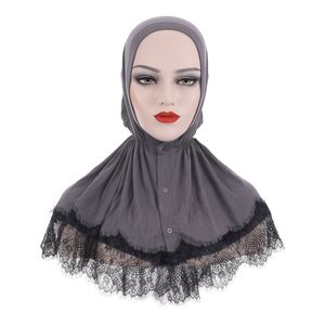 Lace Underscarf Muslim Women Inner Hijab Turban Tube Bone Bonnet Ninja Cap Overhead Scarf Wrap Islamic Headscarf Amira Headwear