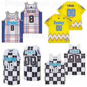 1995 Movie Friday Basketball 00 Craig Jones Jerseys Man HipHop High School Team Color Black White Yellow Breathable Pure Cotton Hip Hop Sports Excellent Quality