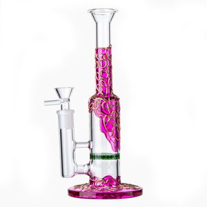 Beautiful Percolator Bongs Heady Glass Hookahs 3mm Thick Pyrex Glass Water Pipes With 14mm Joint Female with Bowl Colorful Dab Rigs WP533