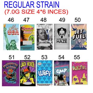 3.5G 7.0G pacchetto a prova di odore borse in mylar REGULAR STRAIN GIRL SCOUT GSC jet fuel torta gelato jack herer donut wifi frankin og sunset sherbert