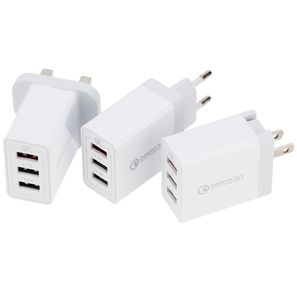 USB Charger Quick Charge 3.0 Wall Home Travel Mobile Phone Chargers Adapter For Xiaomi Samsung Portable EU US UK Plug 2.4A Fast Charging