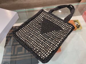 Frauen gestrickte Mesh-Handtaschen 2 in 1 Stroh gewebte Tasche Achselkette Handtasche Frauen Luxus Designer Schulter Umhängetasche Messenger Geldbörse Abendtaschen