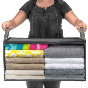 Förvaringspåsar 3st vikbara klädtäcken quilt filt garderob tröja arrangör sorterar påsar behållare underbäddade storagestorage