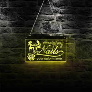 Kişiselleştirilmiş Güzellik Adı Asılama Akrilik Kurulu Led Neon İş İmzası Özel Tırnak Moda Salon Reklam Aydınlatmalı Sanat 220615