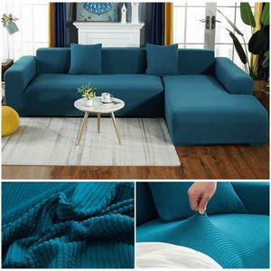 Elastischer Polarfleece-Sofabezug in L-Form, Jacquard-Couchbezug für Wohnzimmer, Chaiselounge, Stretch-Sesselbezug 220615