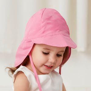 Großhandel Baby Sonnenhut Atmungsaktives und schnell trocknendes Material Kinder Visier Hüte Rosa Weiße Blume Reine Farbe 14 Stile Säuglingskappen