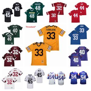 Versão do cinema Jerseys de futebol americano 32 Mack Harris 33 Bundy Djordjevic 40 Joker Miller 44 Gump 45 Mles 48 Gronkowski 54 Castle Men Jersey