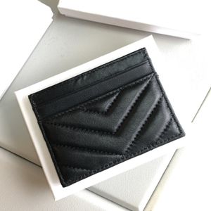 Projektant portfelowy uchwyty na kartę mody kawiorowa Kobieta mini designerka czysty kolor oryginalny skórzany pebble tekstura luksusowe czarne portfele wit305h